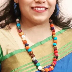 Single Layered Multicoloured fabric Necklace